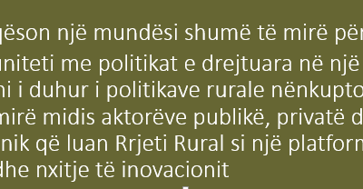 Zhvillimi rural me pjesëmarrje në Shqipëri: Gjendja aktuale dhe sfidat e ardhshme