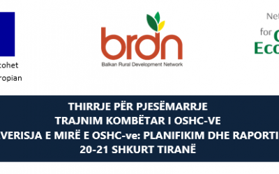 Thirrje për pjesëmarrje – Trajnim kombëtar i OSHC-ve “Qeverisja e mirë e OSHC-ve: PLANIFIKIM DHE RAPORTIM”