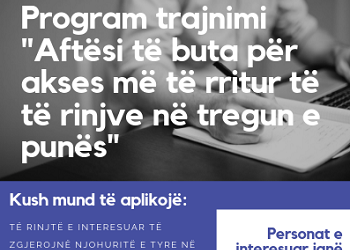 THIRRJE PËR PJESËMARRJE: Program trajnimi  “Aftësi të buta për akses më të rritur të të rinjve në tregun e punës”