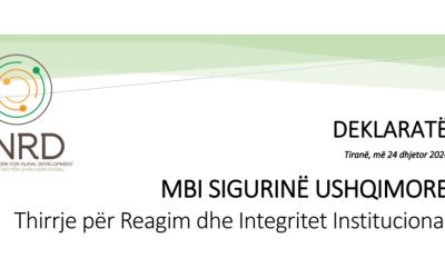 DEKLARATË MBI SIGURINË USHQIMORE:  Thirrje për Reagim dhe Integritet Institucional