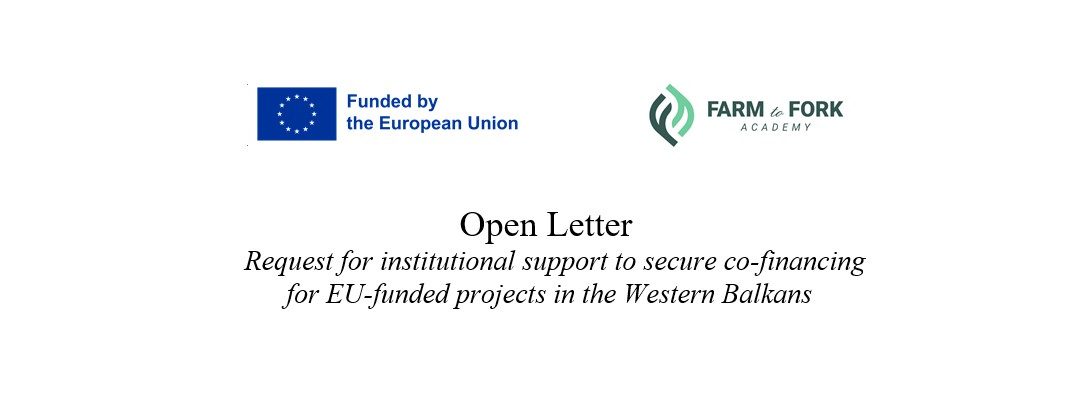 Open Letter: Request for institutional support to secure co-financing for EU-funded projects in the Western Balkans
