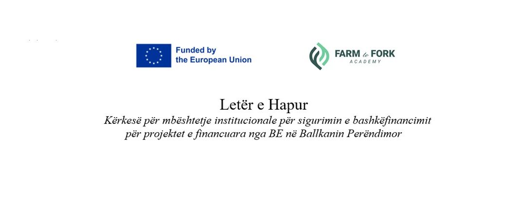 Letër e Hapur: Kërkesë për mbështetje institucionale për sigurimin e bashkëfinancimit për projektet e financuara nga BE në Ballkanin Perëndimor