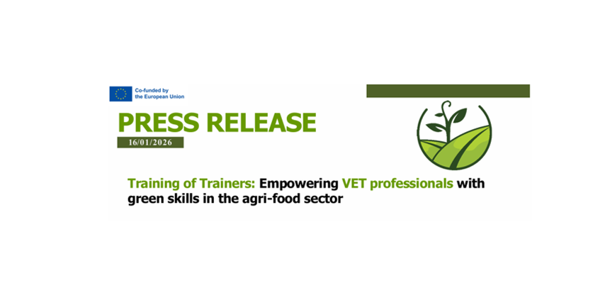 PRESS RELEASE: Empowering VET professionals with green skills in the agri-food sector