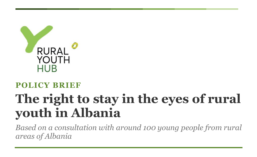 Policy brief: “The Right to Stay in the Eyes of Rural Youth in Albania”